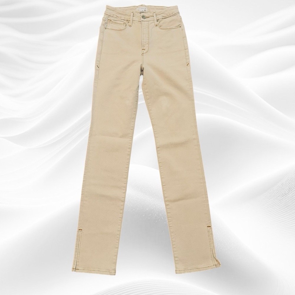 Good‎ American Cigarette slim Split Hem Jeans in Bone Size 2/26 X34